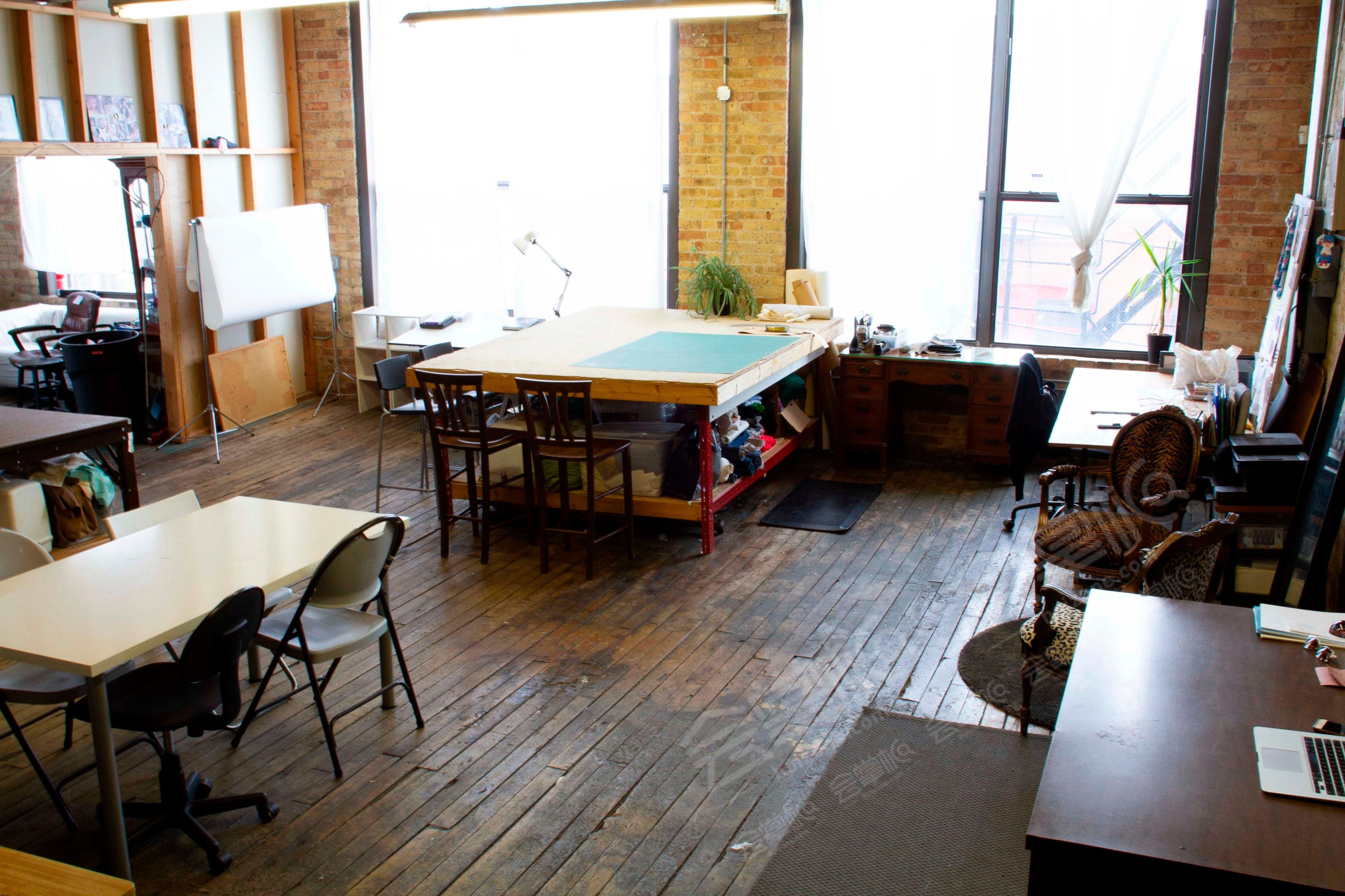 West Town Loft Fashion Studio with Work Tables