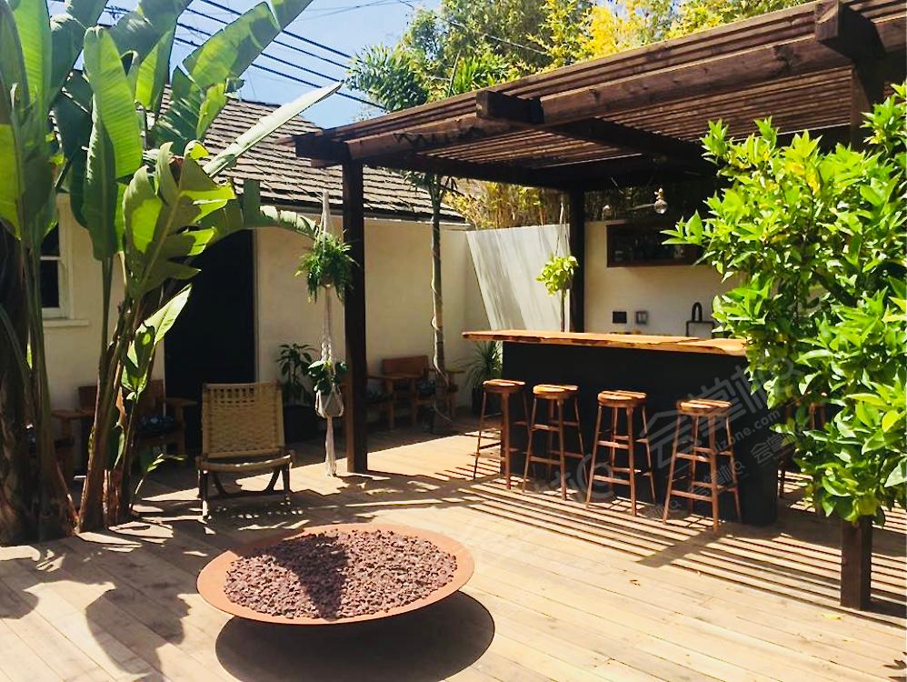 Chez Lister; A Mid century home and yard with fire pits, spa and bar located on the Westside.
