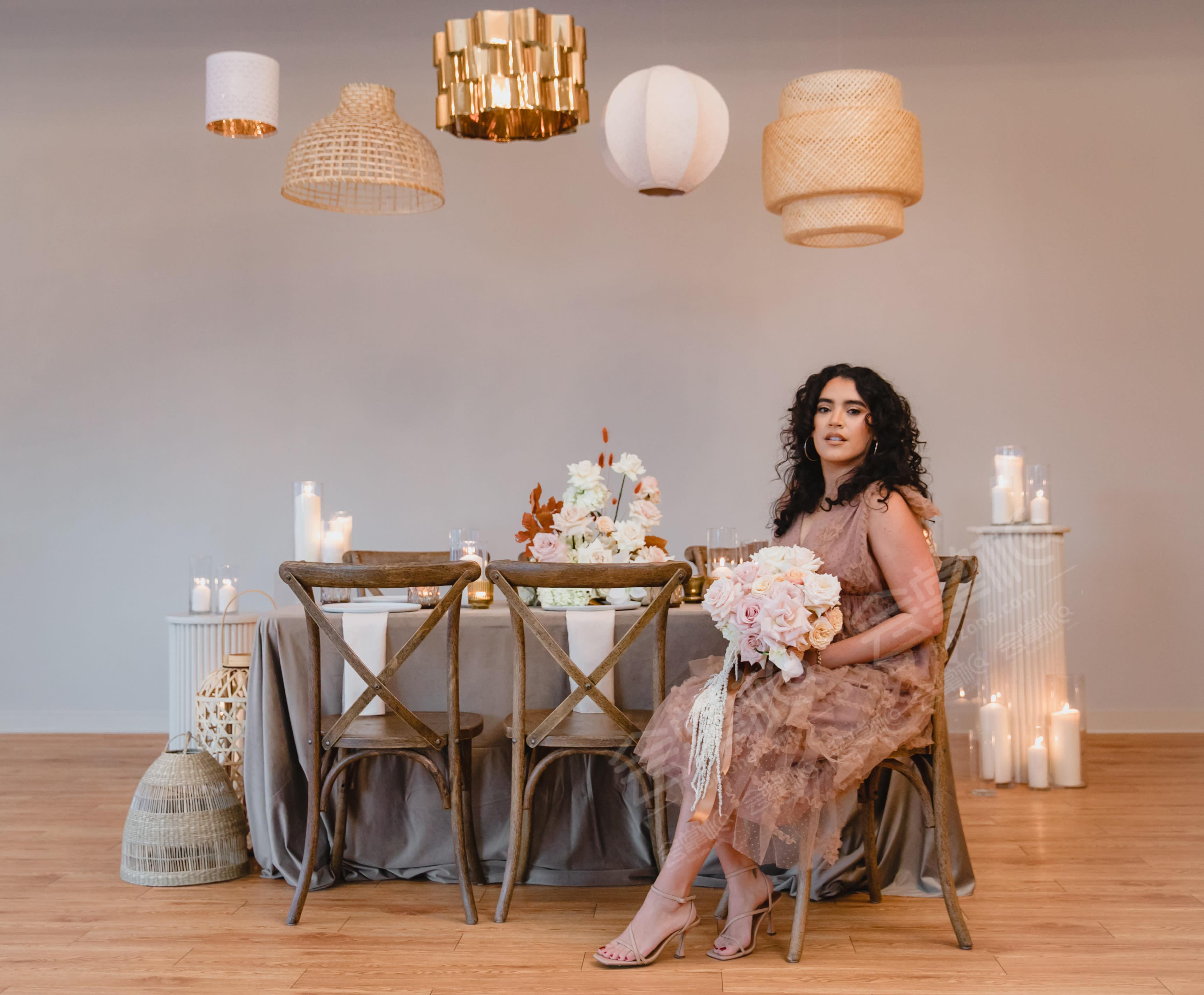 Vintage Glam aesthetic with a touch of Rustic Elegance