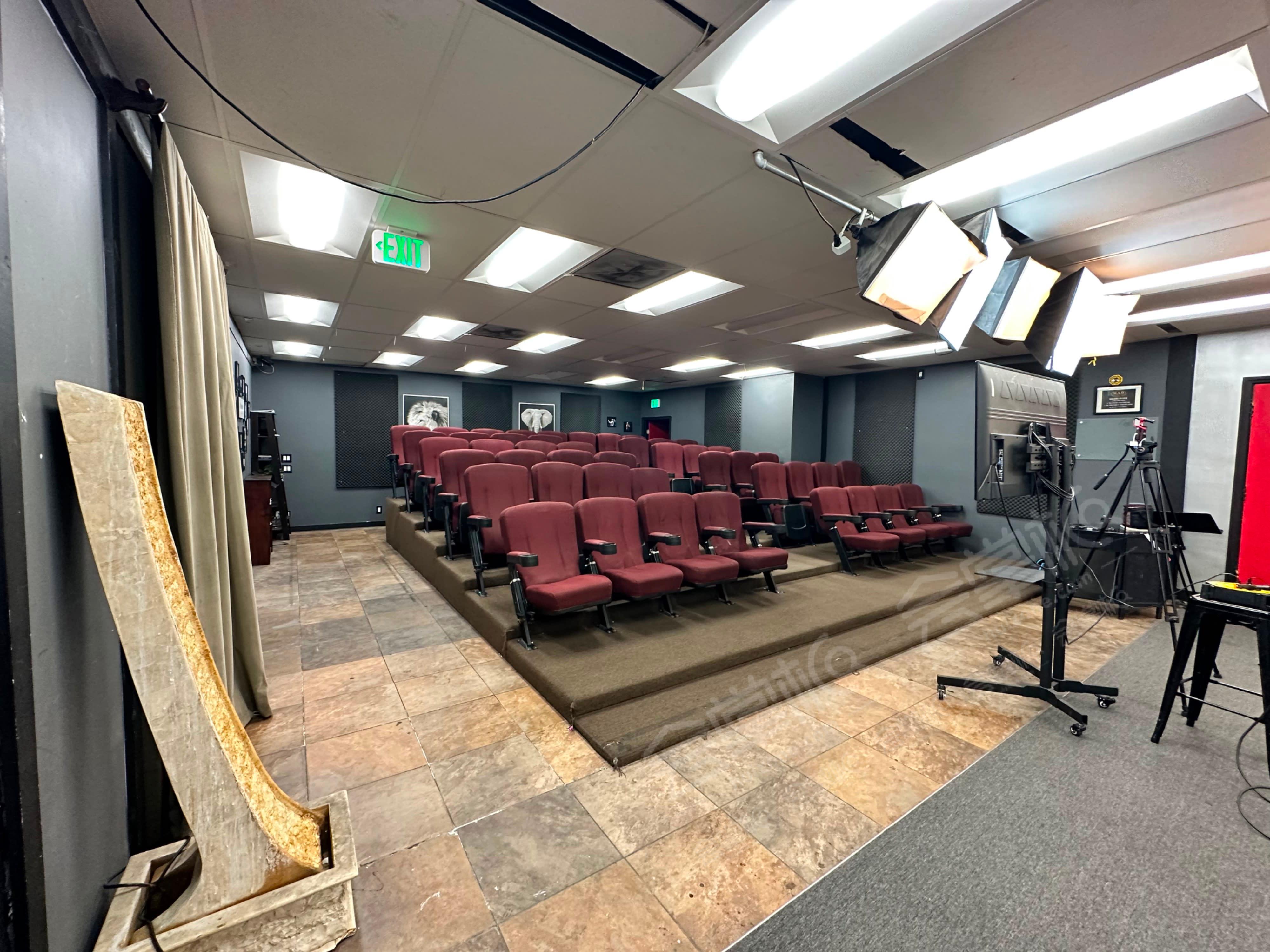 1200 sq ft 46 seat stadium theatre seating for scene study or on camera classes