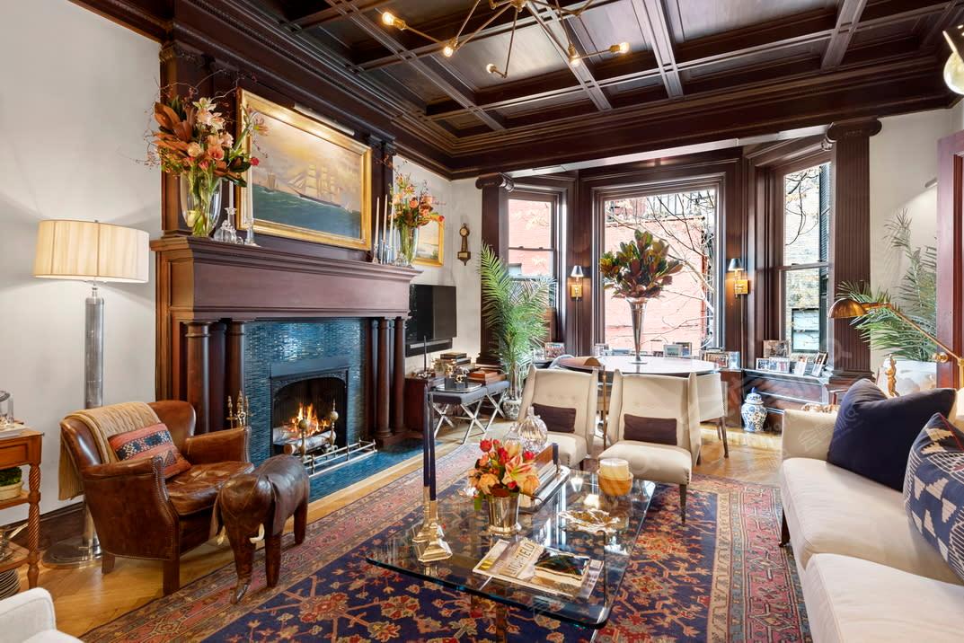 Paneled Pre War Parlor Floor of Townhouse with fireplace